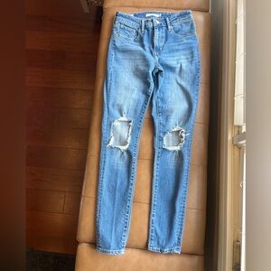 Levi's Light Blue Distressed Skinny Jeans